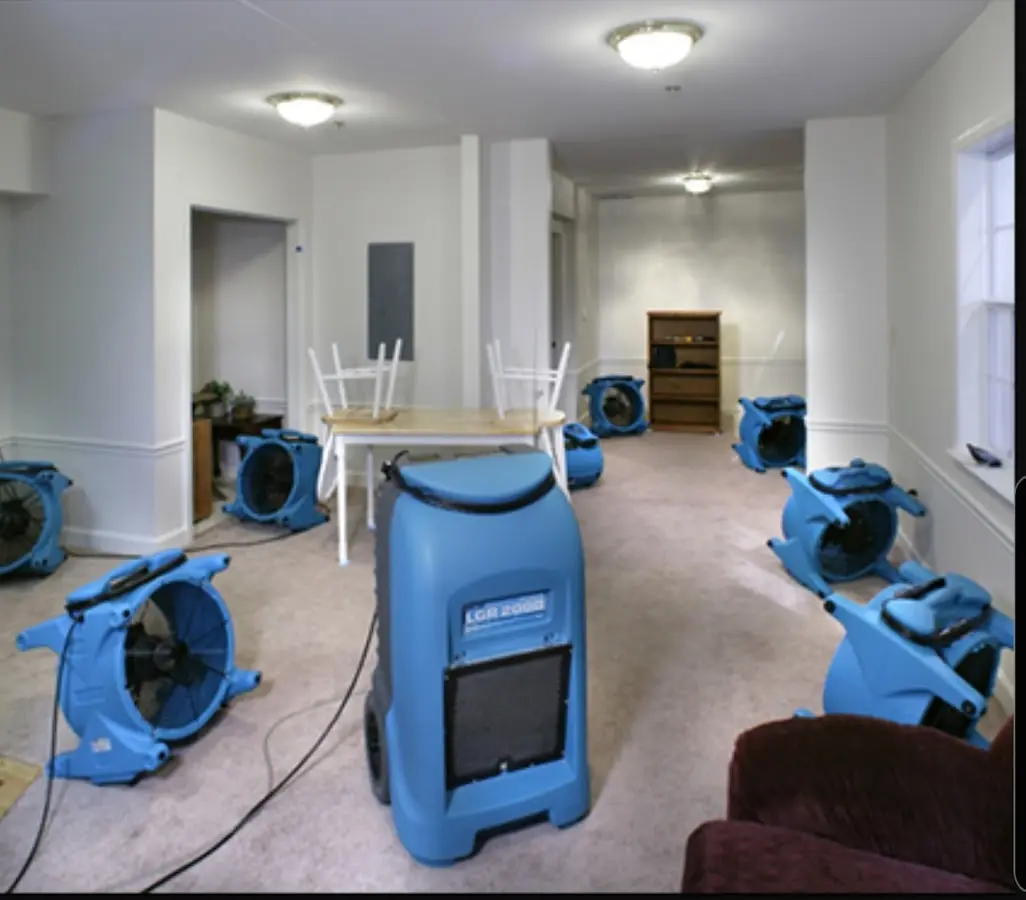 Air movers and dehumidifier setup for Water Extraction & Removal in Inver Grove Heights